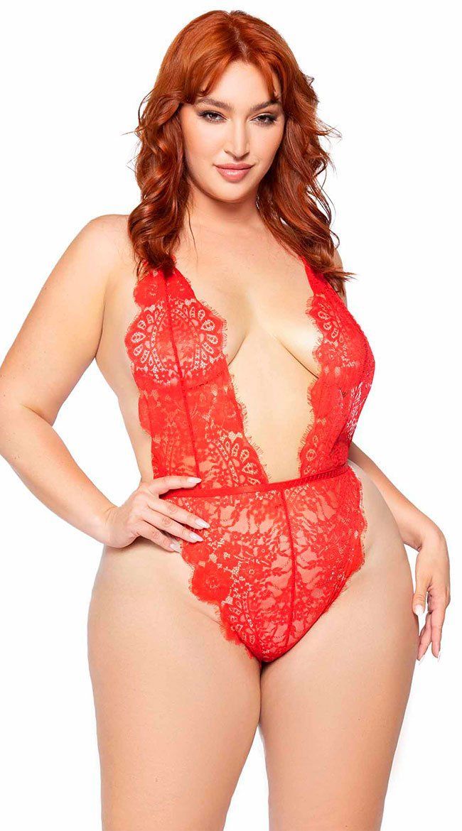 Büyük Beden Tül Detaylı Şık Fantezi Gecelik